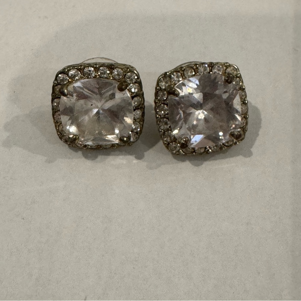 Faux Diamond Stud Statement Costume Jewelry Earrings - Picture 3 of 4